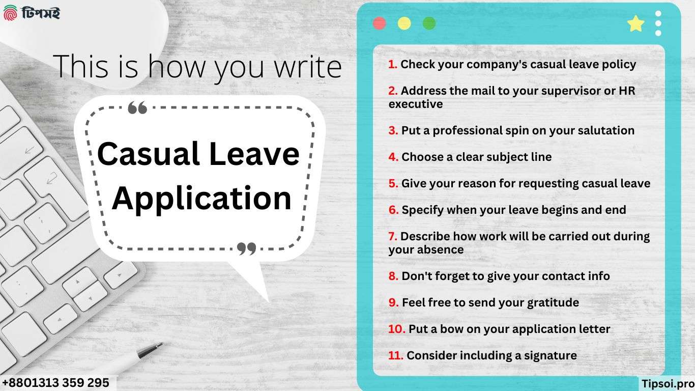 how to write application letter for casual work