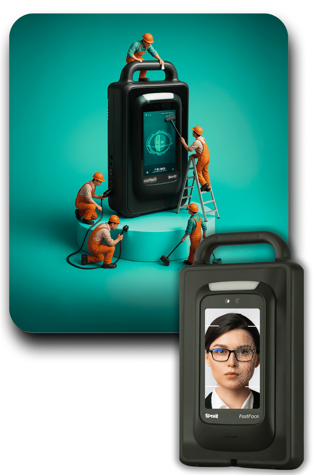 portable Face Recognition access control and attendance Device with battery backup and SIM Price in Bangladesh
