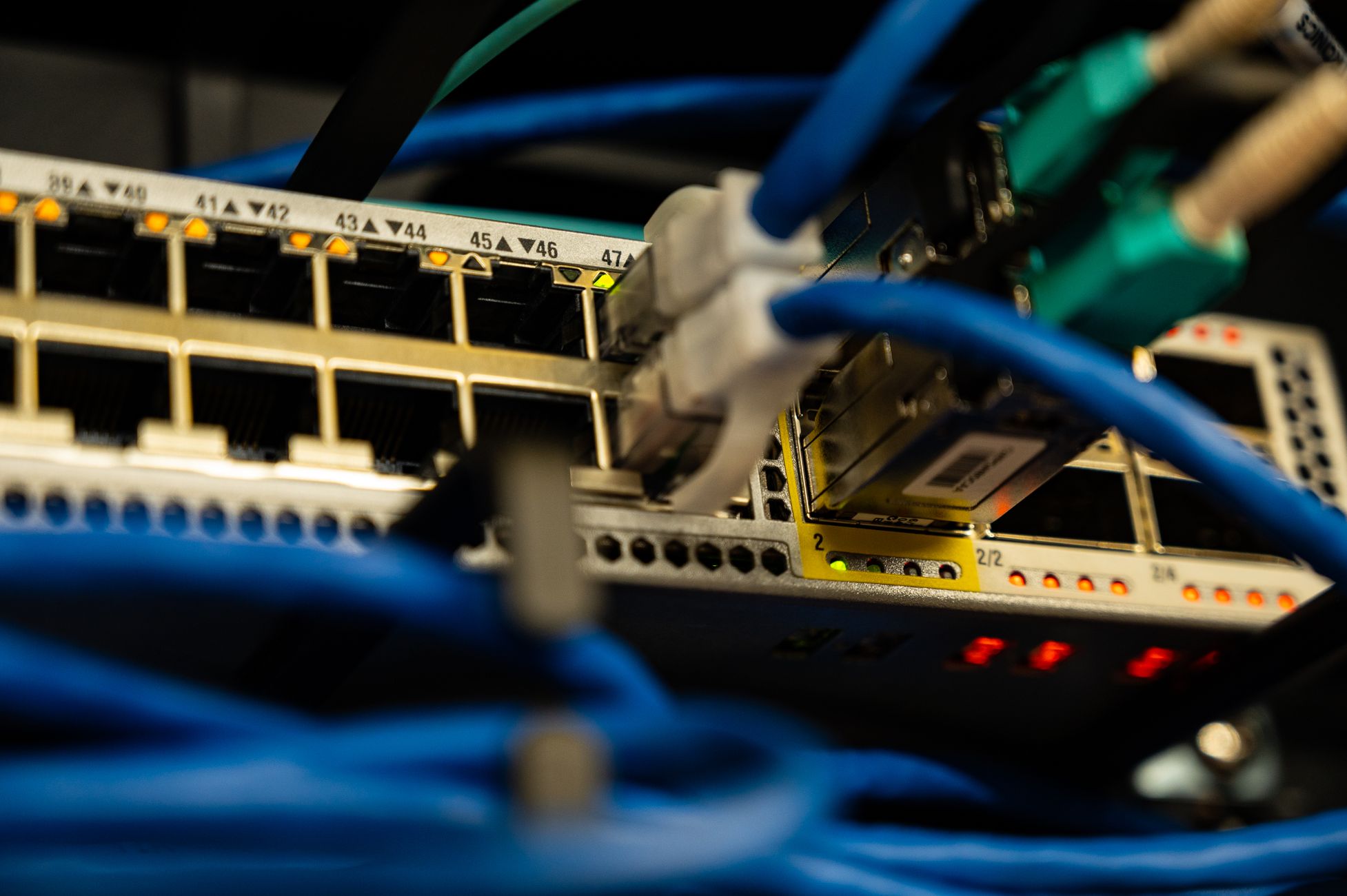 attendance device network requirements: ethernet cables in a network switch