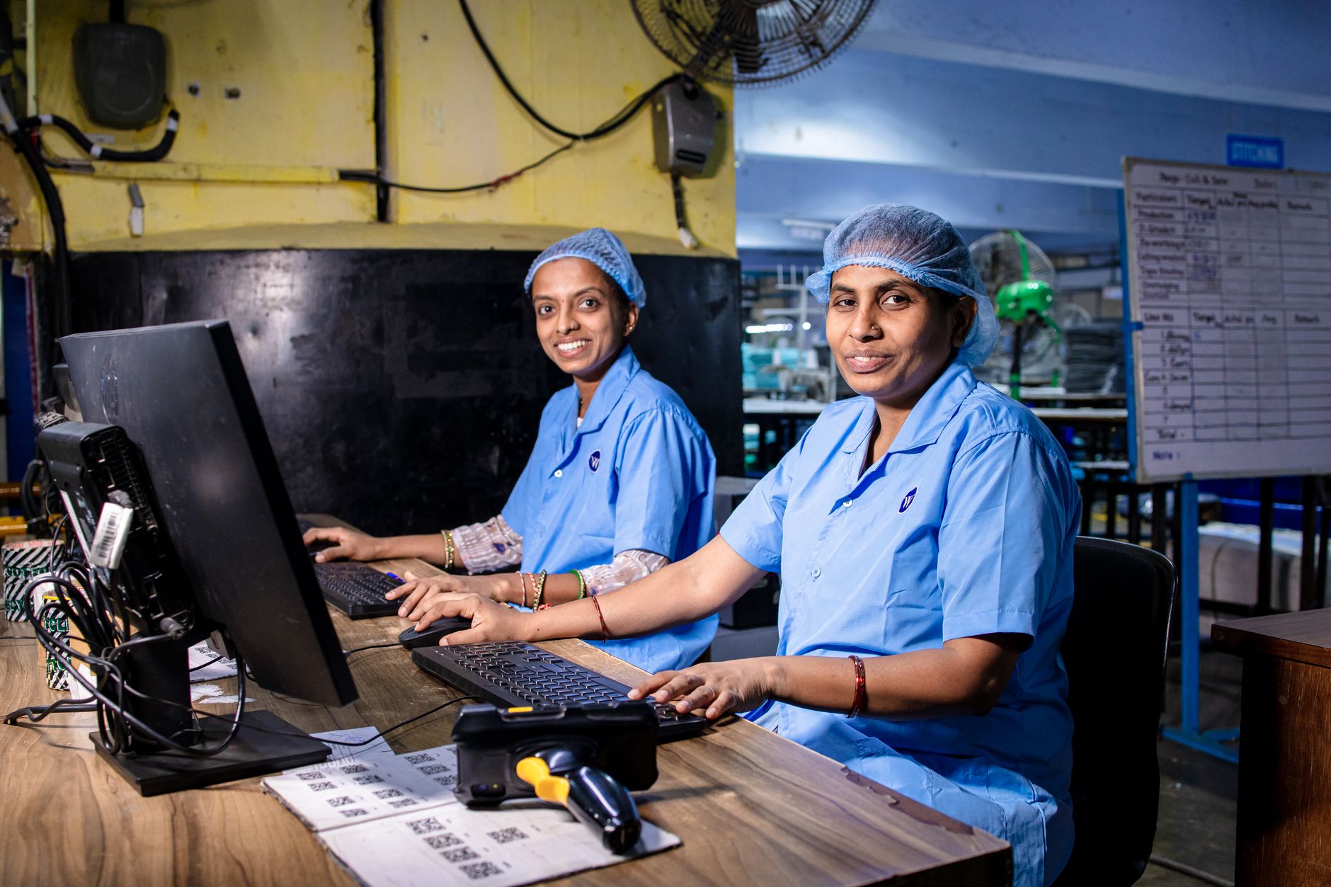 offline attendance system tracking staff at a Bangladesh textile factory site